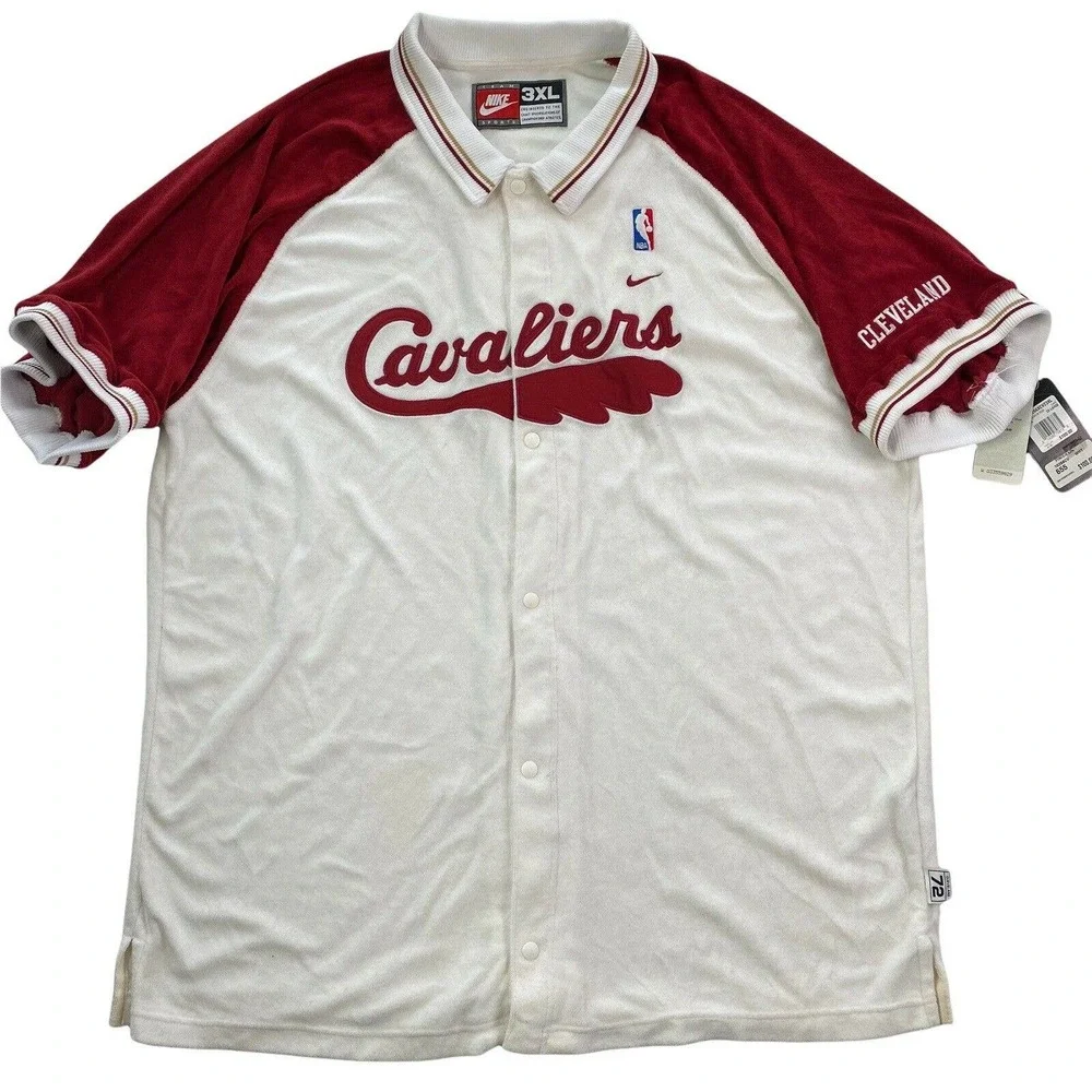 Nike Team Sports Jersey Jacket Warmup Basketball Cleveland 72 Terry Cloth SZ 3XL - Picture 1 of 10